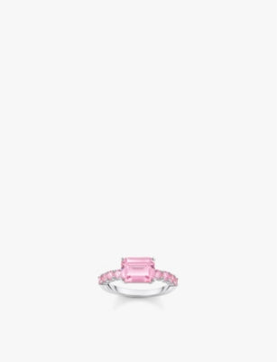 Solitaire 925 sterling-silver and zirconia ring - 54mm