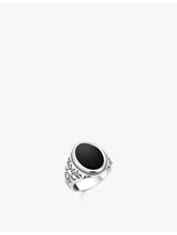 selfridges Thomas Sabo 925 Sterling Silver Zirconia and Onyx Signet Ring- Buy online at McGrocer