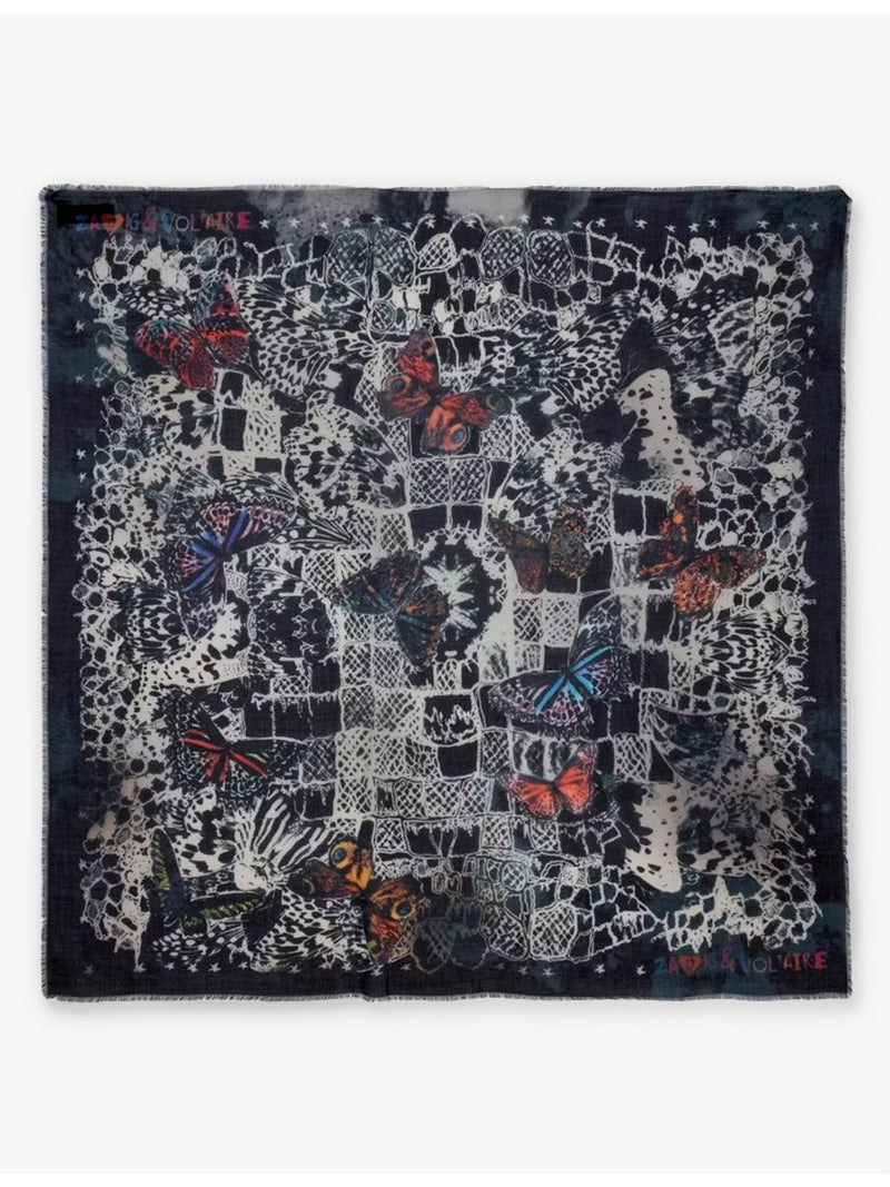Zadig&Voltaire modal scarf butterfly print 135cm - British product