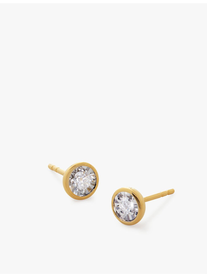 Monica Vinader lab-grown diamond stud earrings 0.082ct, imported from the UK