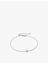 selfridges Monica Vinader Solitaire Sterling Silver 0.06ct Lab-Grown Diamond Bracelet 19cm- Buy online at McGrocer