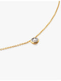 Monica Vinader solitaire diamond necklace 18ct gold-plated vermeil - British product