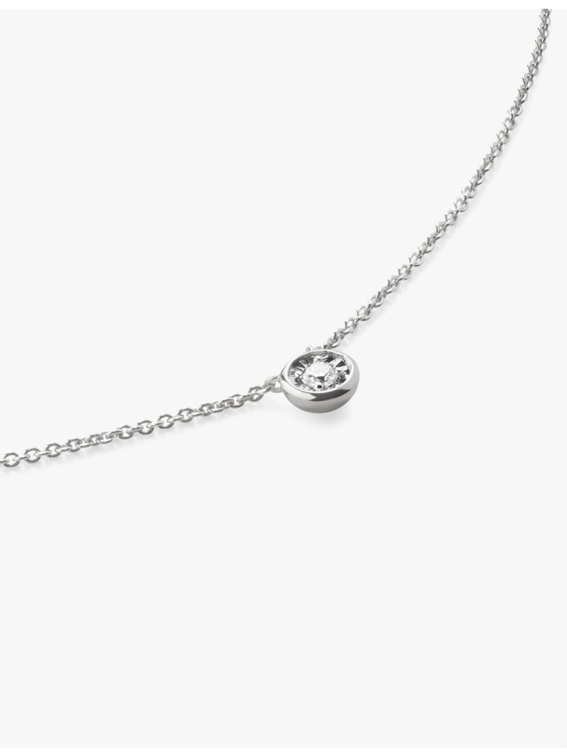 Monica Vinader sterling silver solitaire necklace with 0.06ct lab-grown diamond, UK version