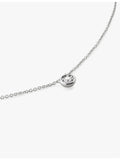 Monica Vinader sterling silver solitaire necklace with 0.06ct lab-grown diamond, UK version