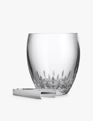Waterford Lismore Essence crystal ice bucket with tongs (British brand)