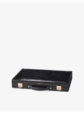 Aspinal of London croc-embossed leather backgammon set 45cm, imported from the UK