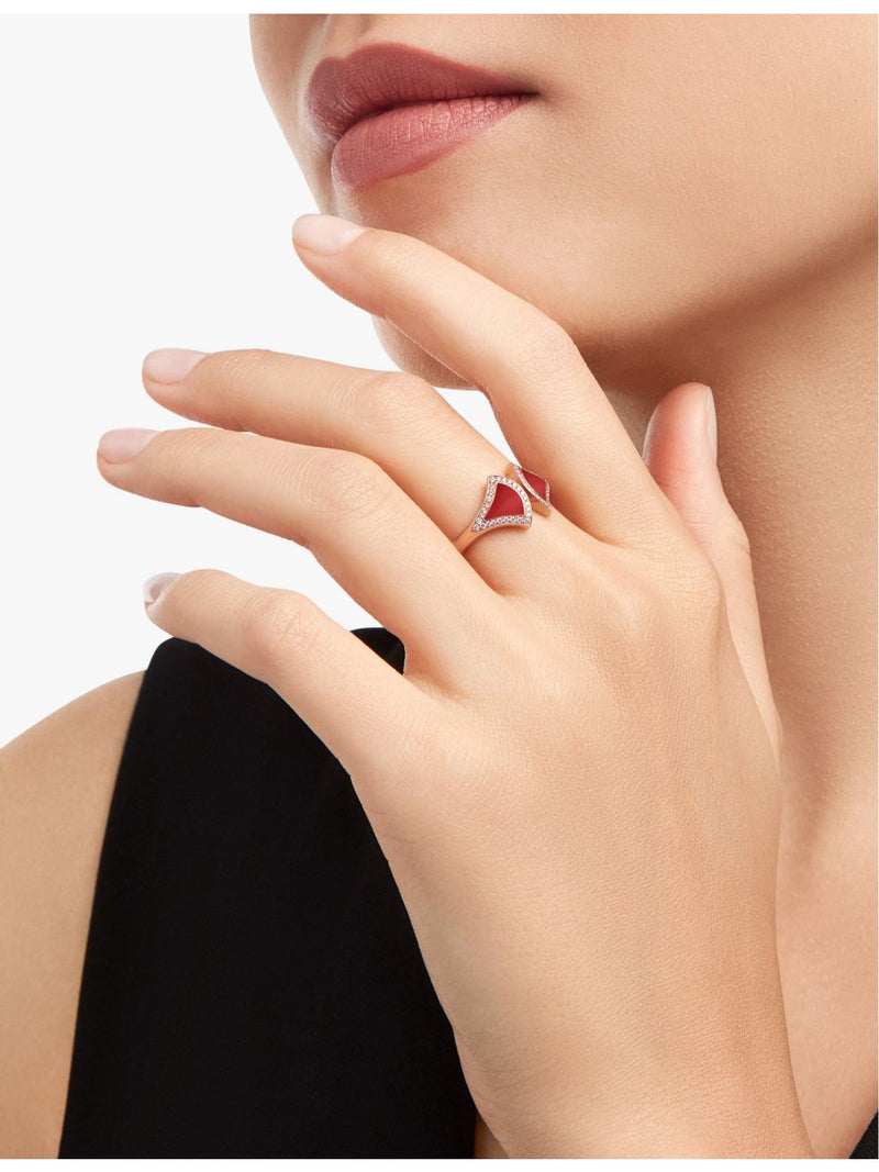 Bvlgari Divas' Dream rose gold ring with carnelian and diamond (British brand)