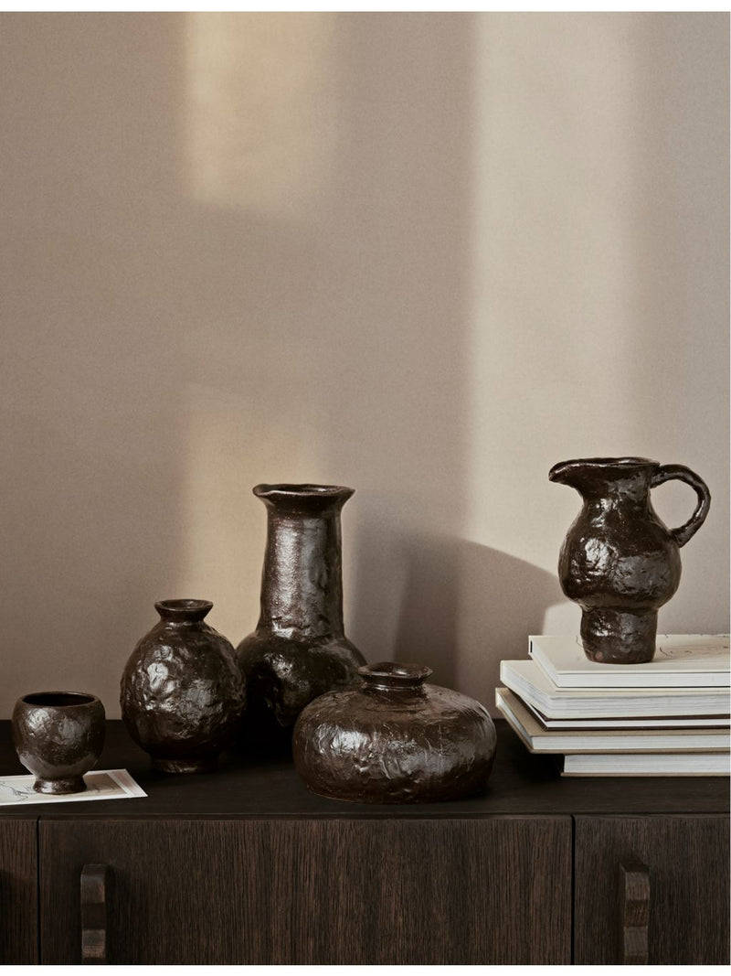 Ferm Living Doro glazed terracotta jug 20cm, imported from the UK