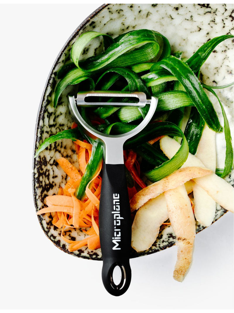 Microplane Y straight blade stainless steel peeler, imported from the UK