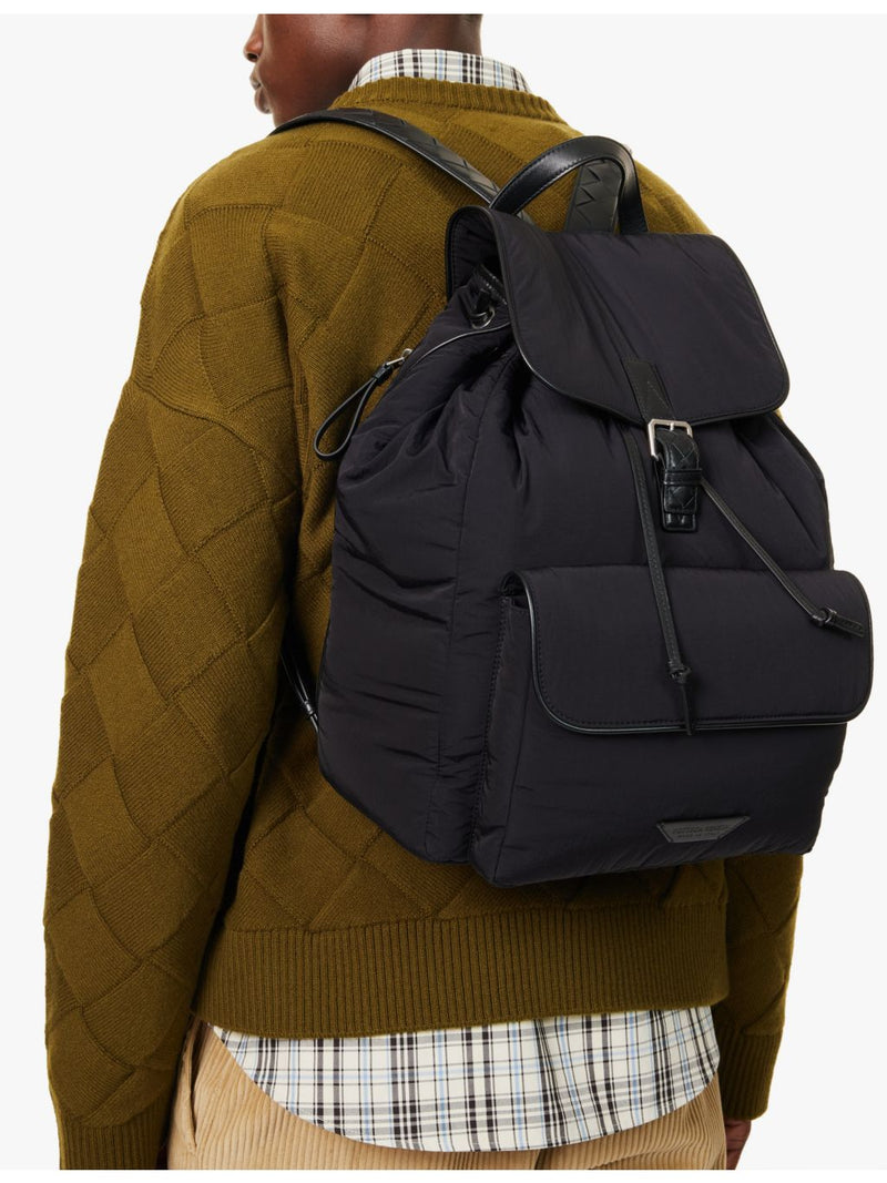 Bottega Veneta Nylon Intrecciato backpack, imported from the UK