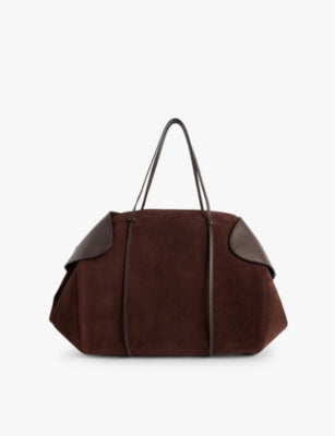 Neous suede and leather shoulder bag 30cm - British product