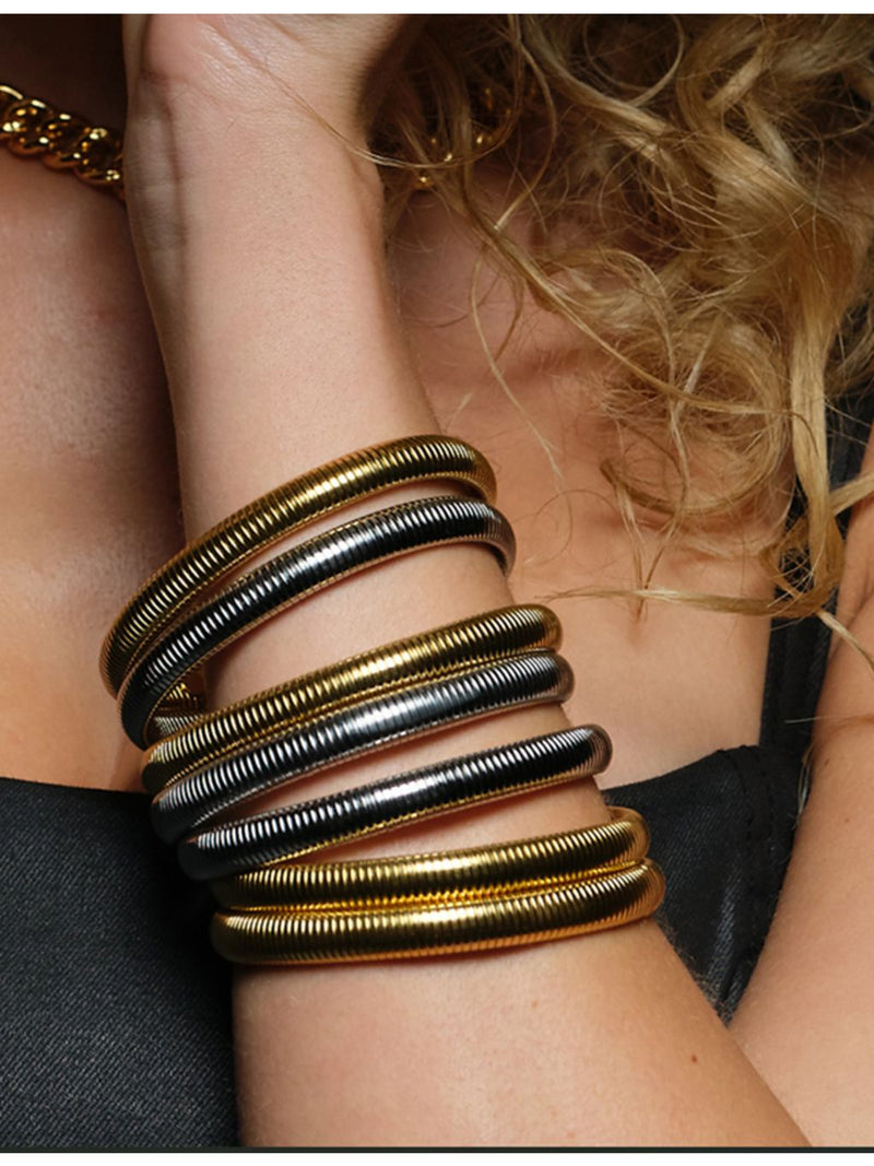 Amadeus yellow gold-plated bracelet set of two, imported from the UK