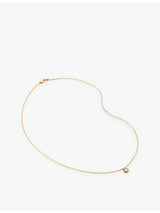 selfridges Monica Vinader Solitaire Pear 18ct Yellow Gold-Plated Vermeil Sterling-Silver and 0.06ct Lab-Grown Diamond Necklace- Buy online at McGrocer