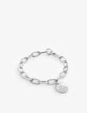 Monica Vinader ID Oval Charm Sterling Silver Bracelet 18cm