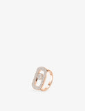 Messika diamond ring 18ct gold 0.6ct halo motif (British brand)
