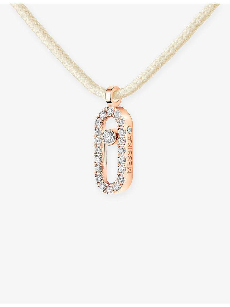 Messika 18ct white gold 0.09ct diamond cord necklace - British product