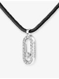 Messika 18ct white gold diamond pendant cord necklace (British brand)
