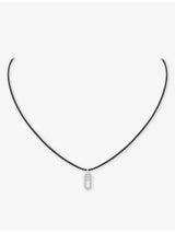 selfridges Messika 18ct White Gold and 0.09ct Diamond Pendant Cord Necklace- Buy online at McGrocer