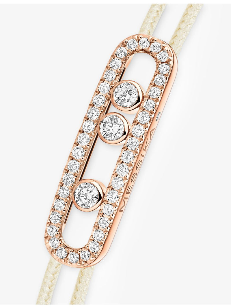 Messika diamond cord bracelet 18ct rose-gold 0.26ct pavé adjustable, UK version