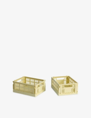 HAY Colour Stackable Mini Plastic Crates Set of Two