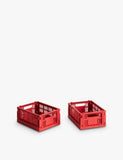 HAY Colour Stackable Mini Plastic Crates Set of Two