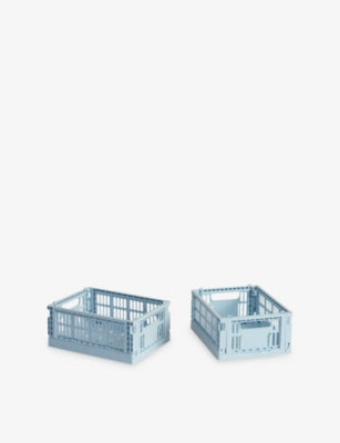 HAY Colour Stackable Mini Plastic Crates Set of Two