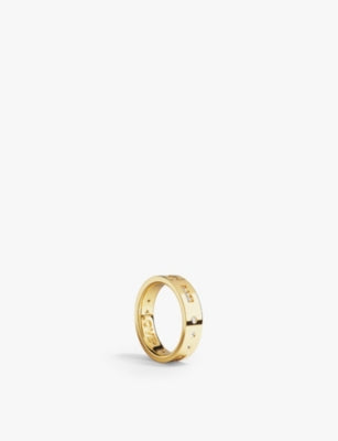 APM Monaco LOVE Morse Code 18ct Yellow Gold-Plated Cubic Zirconia Ring