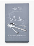 Arthur Prince Avalon 16-piece stainless steel cutlery set (British brand)