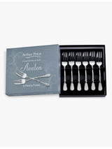 selfridges Arthur Price Avalon Stainless Steel Pastry Forks Set of Six- Buy online at McGrocer