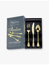 selfridges Arthur Price Champagne Avalon Children's Stainless Steel 3-Piece Cutlery Set- Buy online at McGrocer