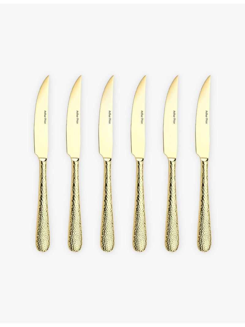 Arthur Price Champagne Avalon steak knives set of six, UK version