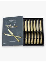 selfridges Arthur Price Champagne Avalon Stainless-Steel Steak Knives Set of Six- Buy online at McGrocer