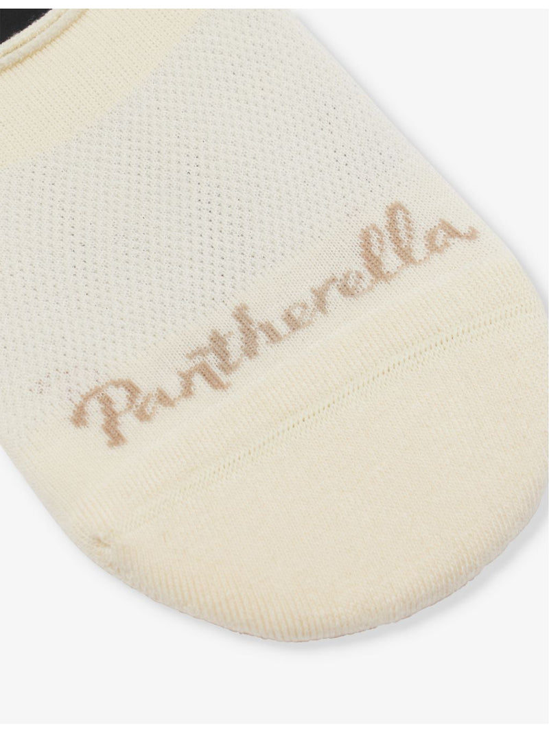 Pantherella no-show cotton blend socks with intarsia branding (British brand)