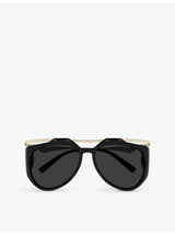 selfridges Saint Laurent Amelia Pilot-Frame Acetate and Metal Sunglasses- Buy online at McGrocer