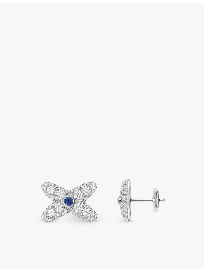 Chaumet Jeux de Liens diamond and sapphire stud earrings 1.05ct (British brand)