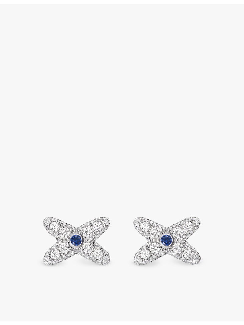 Chaumet Jeux de Liens diamond and sapphire stud earrings 1.05ct (British brand)