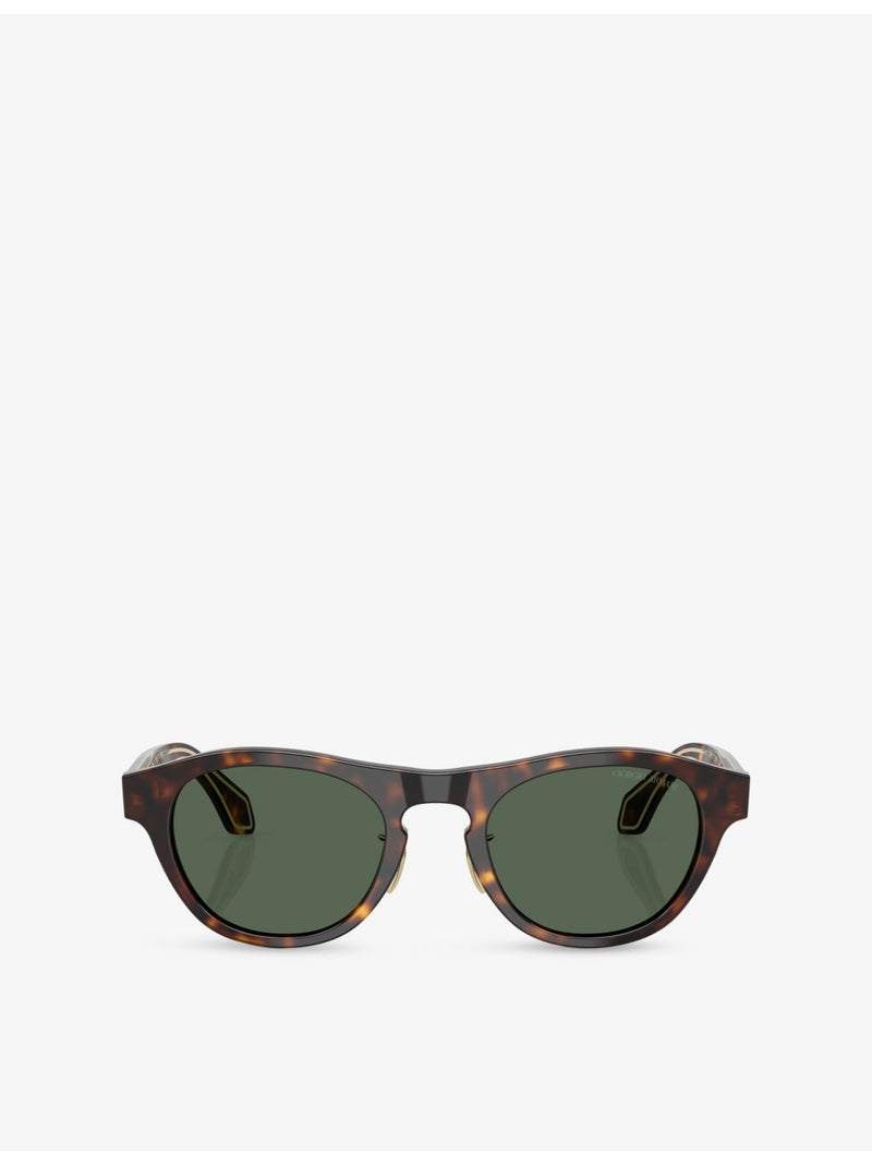 Giorgio Armani round-frame acetate sunglasses tortoiseshell - British product