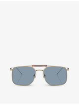selfridges Brunello Cucinelli Square-Frame Titanium Sunglasses- Buy online at McGrocer
