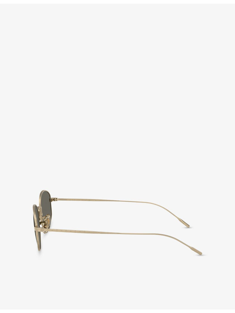 Oliver Peoples Sirry oval-frame titanium sunglasses, imported from the UK