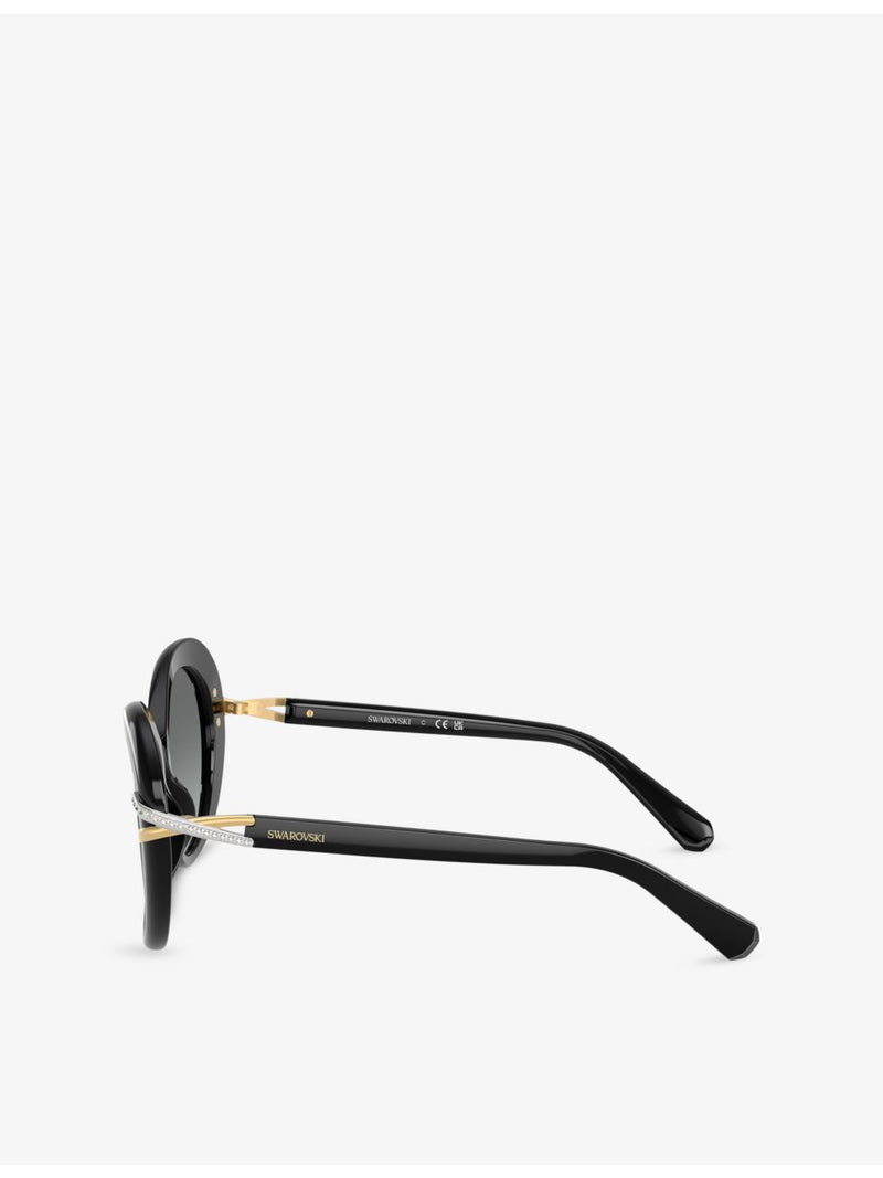 Swarovski SK6026 butterfly crystal-pave acetate sunglasses - British product
