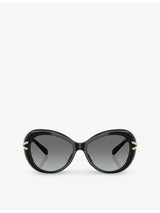 selfridges Swarovski SK6026 Butterfly Crystal-Pave Wide Fit Acetate Sunglasses- Buy online at McGrocer