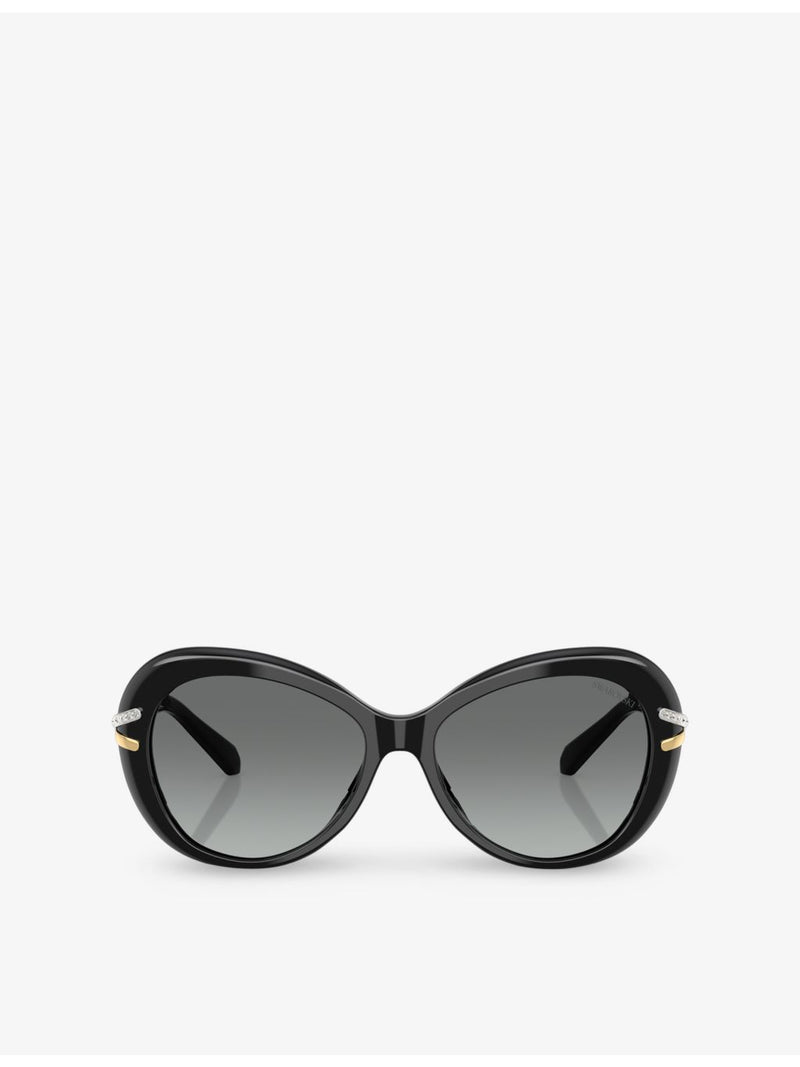 Swarovski SK6026 butterfly crystal-pave acetate sunglasses - British product