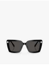 selfridges Swarovski SK6032 Square-Frame Acetate Crystal Sunglasses- Buy online at McGrocer