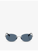 selfridges Tiffany & Co. TF3104D Oval-Frame Metal Sunglasses- Buy online at McGrocer