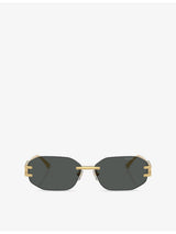 selfridges Versace Irregular-Frame Metal Sunglasses- Buy online at McGrocer