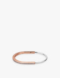 Tiffany & Co. Lock Narrow 18ct Rose Gold and White Gold 1.09ct Diamond Bangle