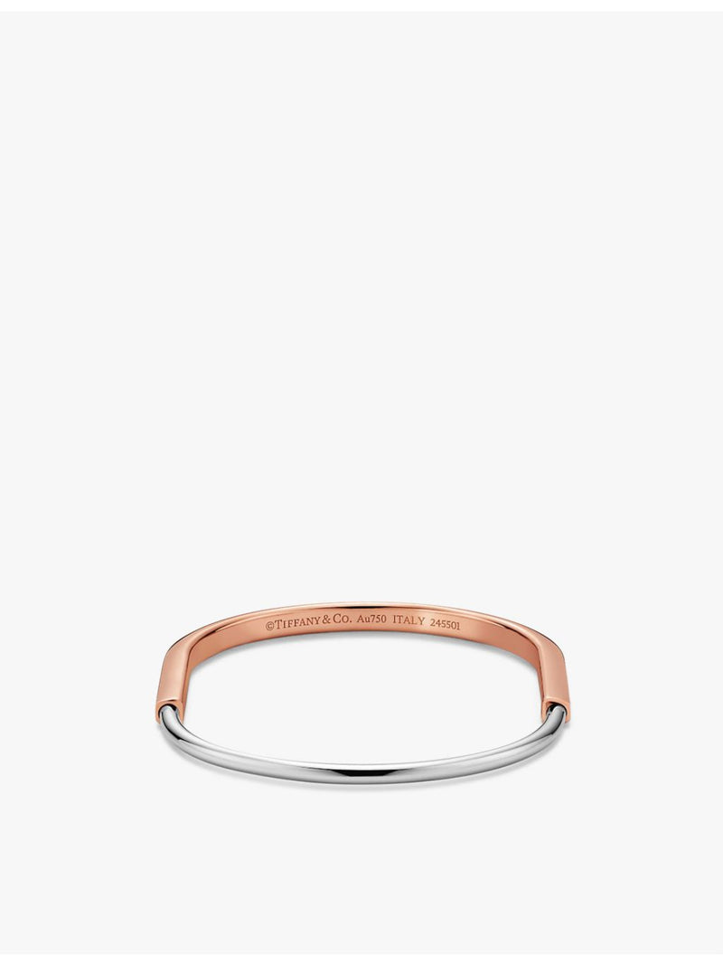 Tiffany & Co Lock narrow bangle 18ct rose-gold white-gold, UK version