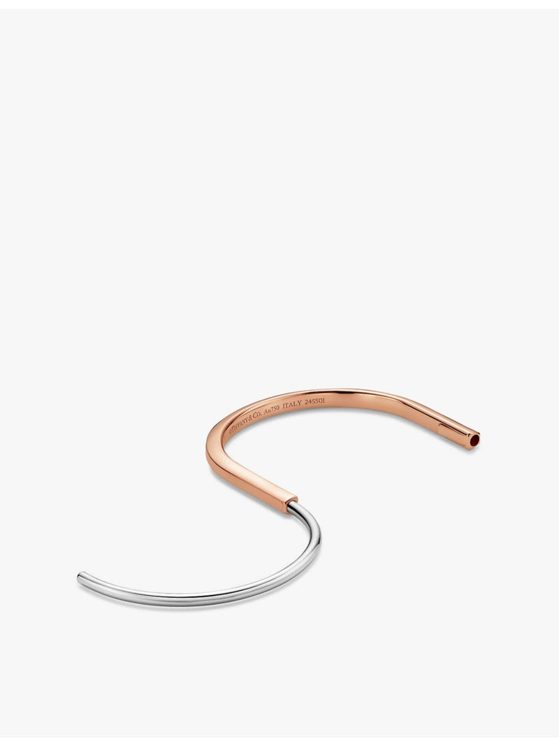 Tiffany & Co Lock narrow bangle 18ct rose-gold white-gold, UK version