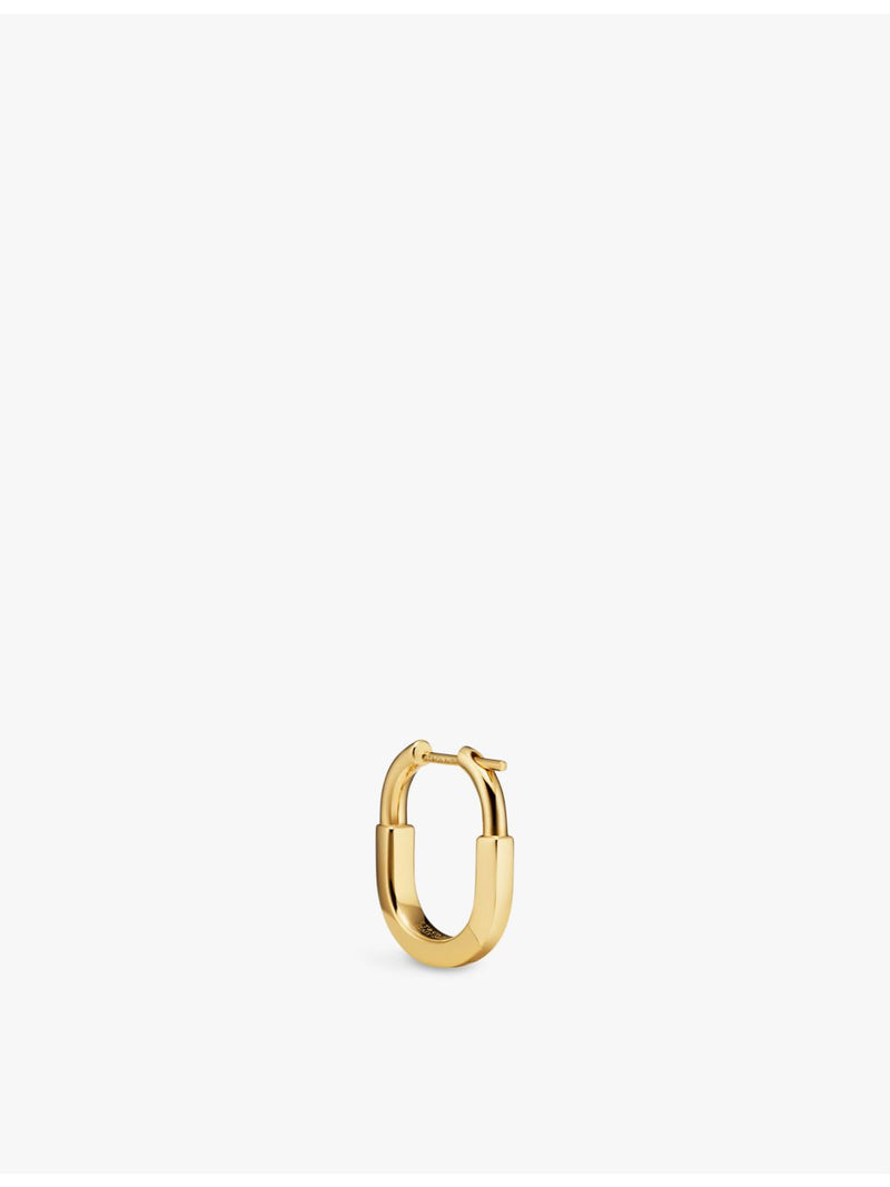 Tiffany & Co Lock small 18ct yellow-gold diamond hoop earrings, UK version