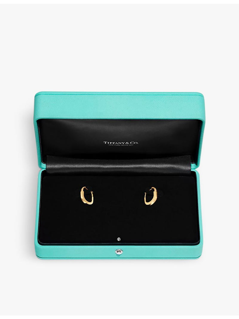Tiffany & Co Lock small 18ct yellow-gold diamond hoop earrings, UK version